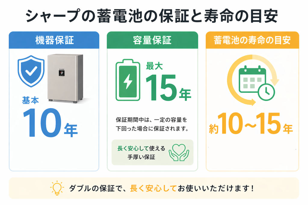 シャープの蓄電池の保証・寿命