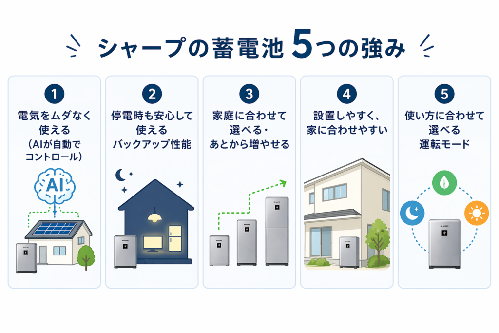 シャープの蓄電池5つの強み