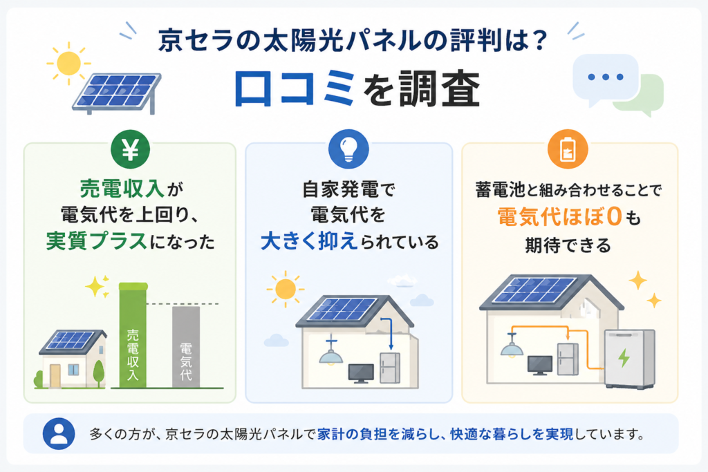 京セラの太陽光パネルの評判は？口コミを調査