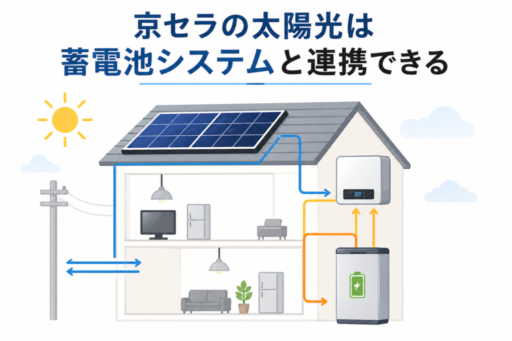 京セラの太陽光は蓄電池システムと連携できる
