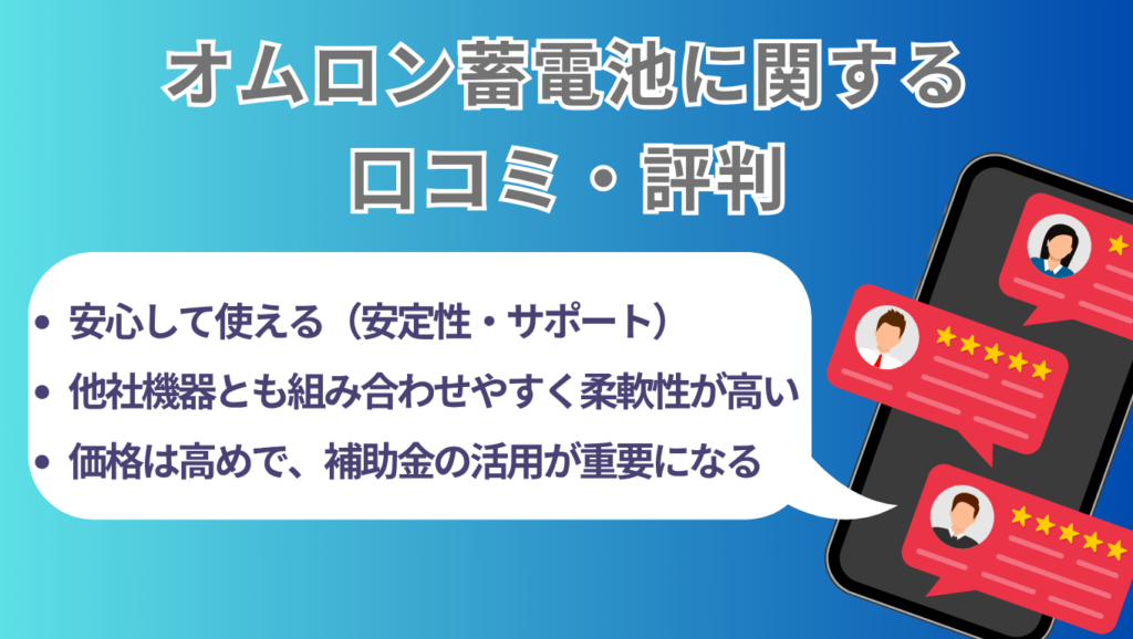 オムロン蓄電池の評判は？口コミを調査