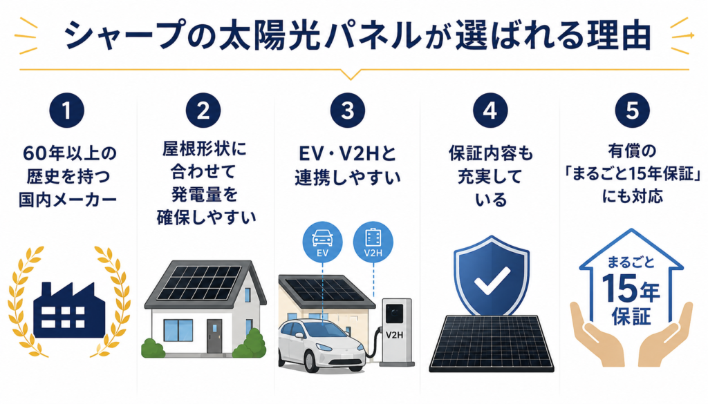 シャープの太陽光パネルが選ばれる理由
