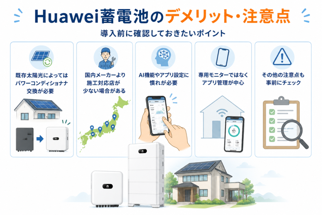 Huawei,蓄電池,デメリット,注意点