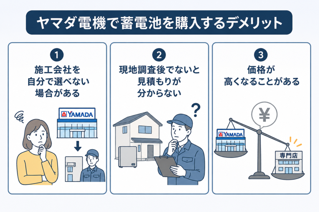 ヤマダ電機で蓄電池を購入するデメリット