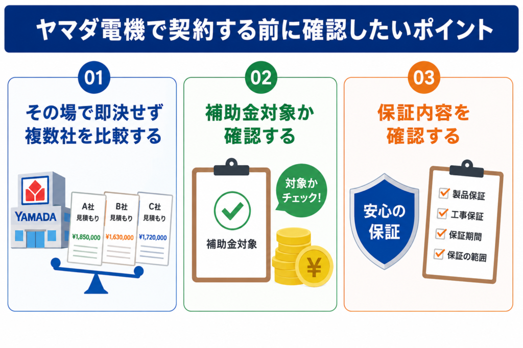 ヤマダ電機で契約する前に確認したいポイント