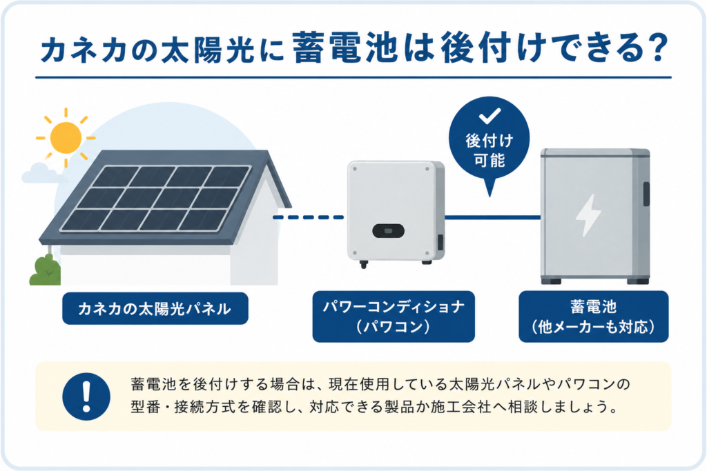 カネカの太陽光に蓄電池は後付けできる？