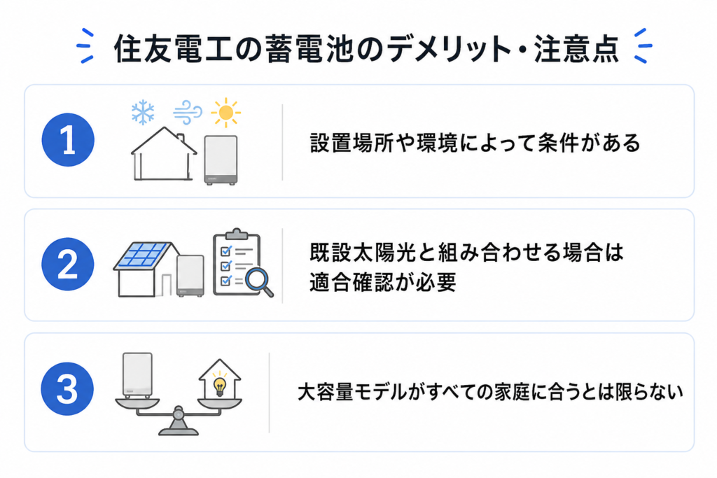 住友電工の蓄電池のデメリット・注意点