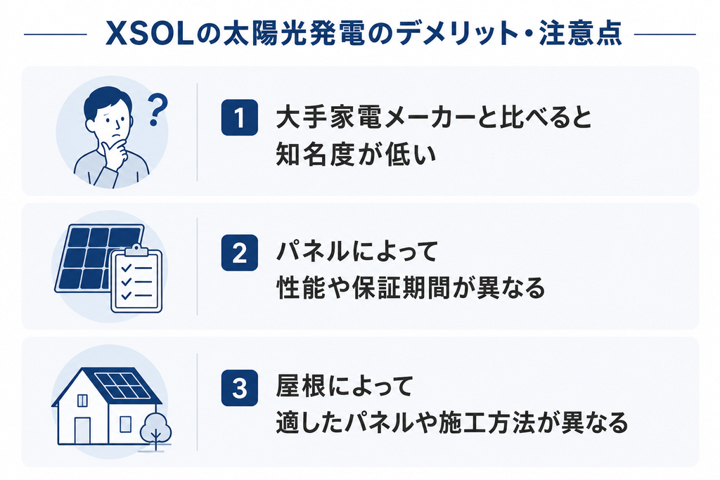 XSOLの太陽光発電のデメリット・注意点