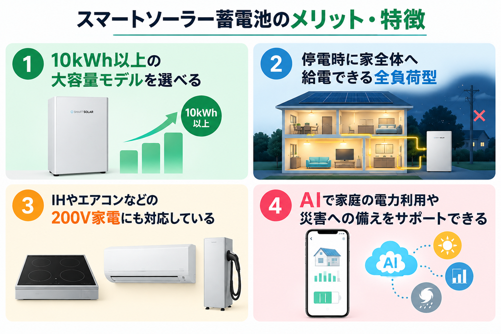 スマートソーラー蓄電池のメリット・特徴