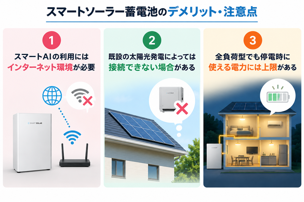 スマートソーラー蓄電池のデメリット・注意点