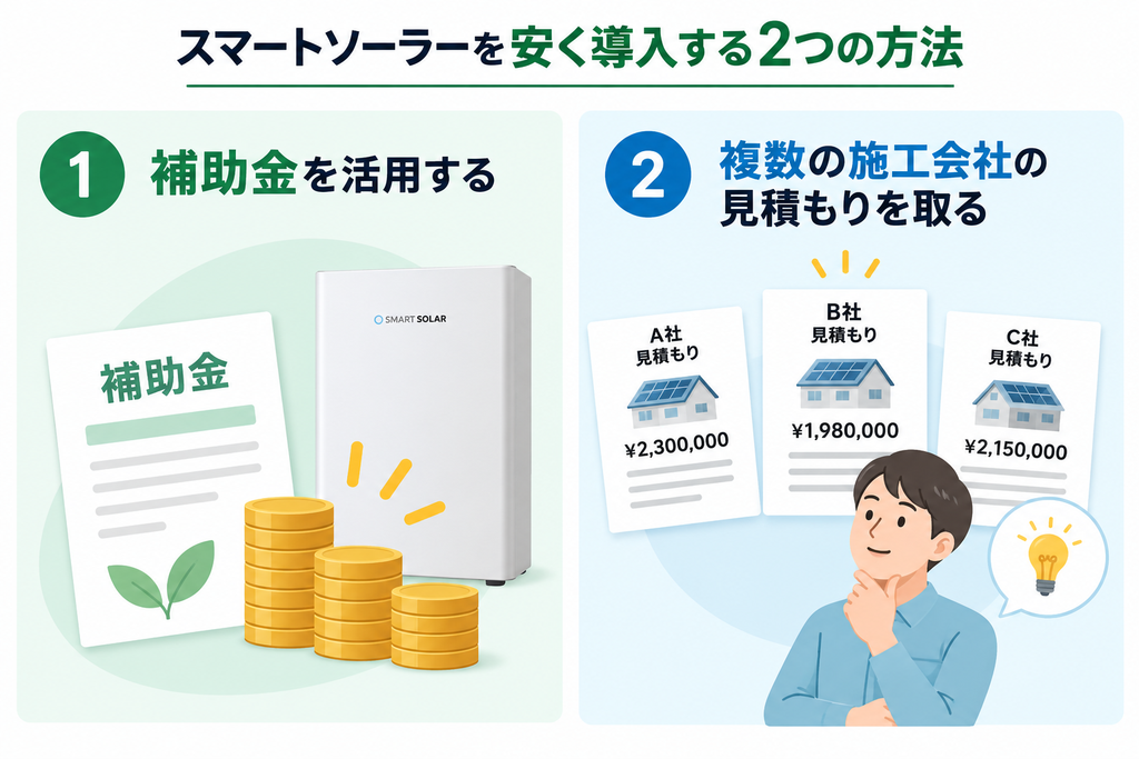 スマートソーラーを安く導入する2つの方法